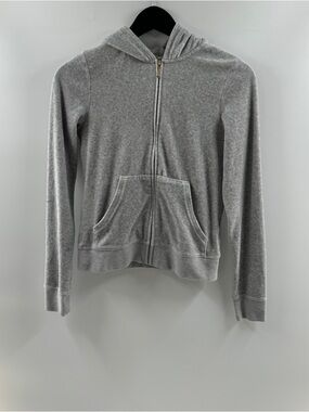 Juicy Couture Light Grey Zip Up Sweater – Women’s Small